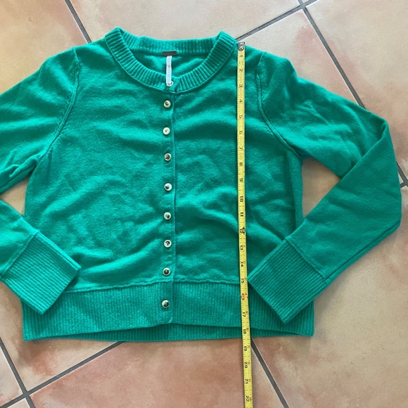 Free People Nocturnal Solid Cardi Size M Jade Cashmere Blend Cardigan Sweater - Picture 11 of 13